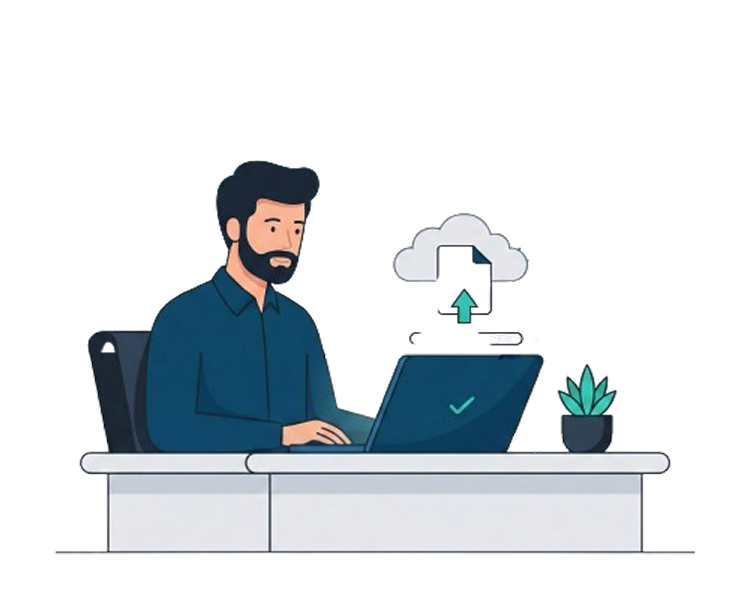 User uploading resume to cloud